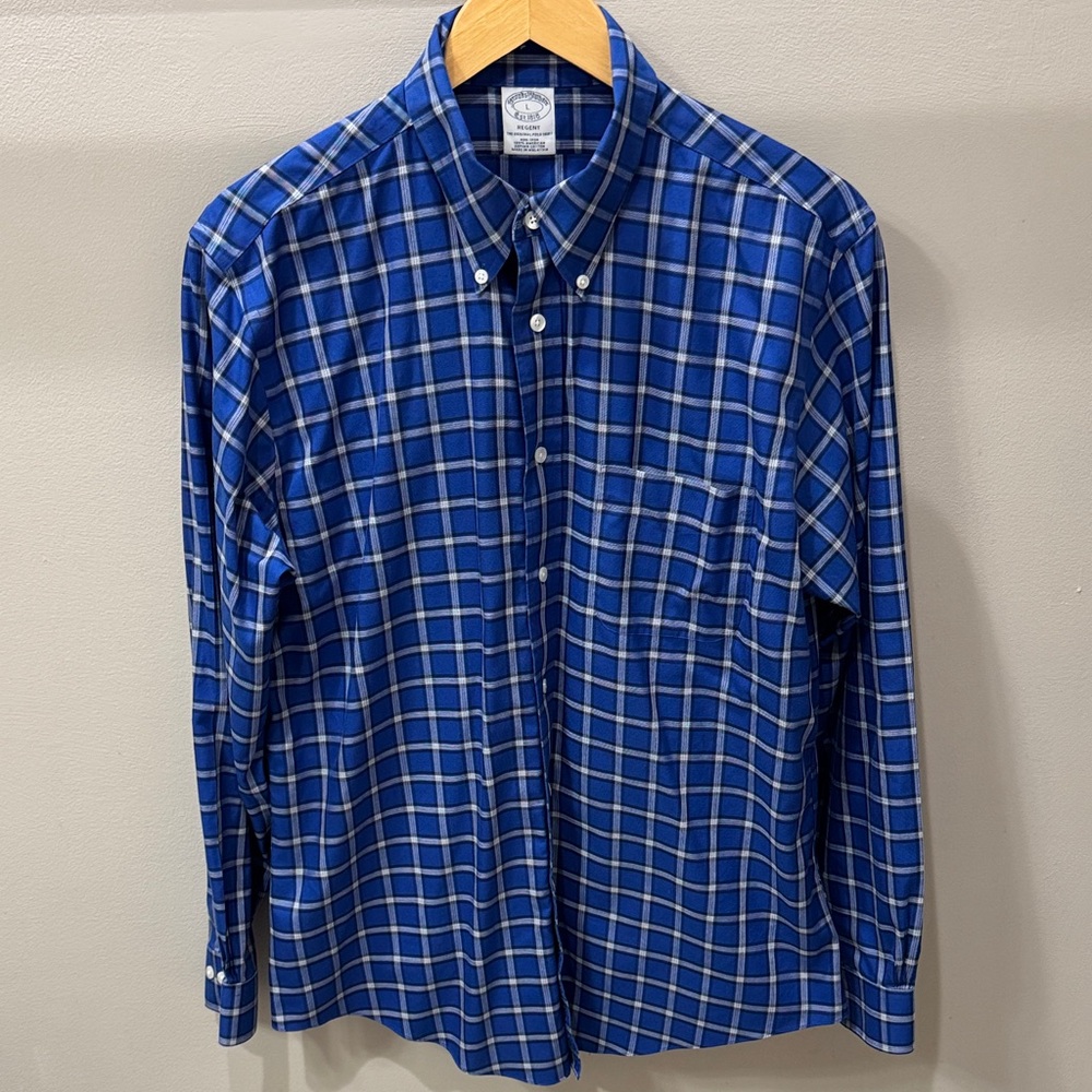 Brooks Brothers Blue Plaid Button-Down Shirt